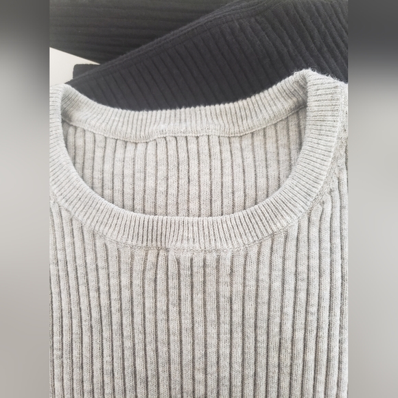 The group babaton streep dress bodycon Gray rib knit dress s-m - Picture 11 of 11